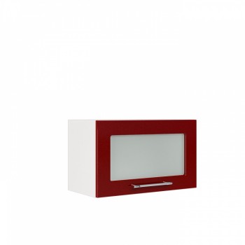 Бруклин ШВГС 600 Шкаф верхний горизонтальный со стеклом (Бетон белый/корпус Белый) в Коченёво - kochenyovo.mebel54.com | фото