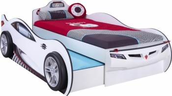 CARBED Кровать-машина Coupe с выдвижной кроватью White 20.03.1310.00 в Коченёво - kochenyovo.mebel54.com | фото