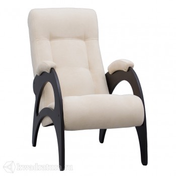 Кресло для отдыха Неаполь Модель 9 без лозы (Венге-эмаль/Ткань Ваниль Verona Vanilla) в Коченёво - kochenyovo.mebel54.com | фото