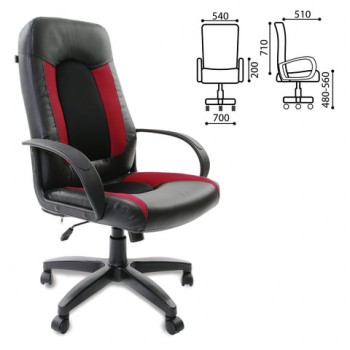Кресло офисное BRABIX Strike EX-525 (черно-красный) в Коченёво - kochenyovo.mebel54.com | фото