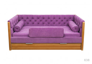 Кровать 180 серии Леди + ящик 32 Фиолетовый (мягкий бортик/подушка валик) в Коченёво - kochenyovo.mebel54.com | фото