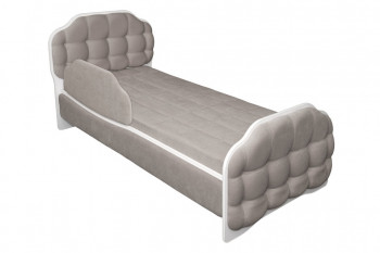 Кровать 190 Атлет Lux 96 Серый (мягкий бортик) в Коченёво - kochenyovo.mebel54.com | фото