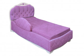 Кровать 190 Гармония Lux 67 Светло-фиолетовый (мягкий бортик) в Коченёво - kochenyovo.mebel54.com | фото
