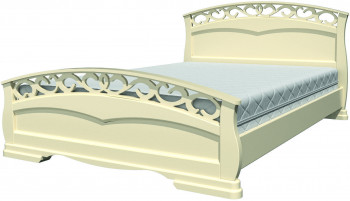 Кровать Грация-1 из массива сосны 1600*2000 Слоновая кость в Коченёво - kochenyovo.mebel54.com | фото