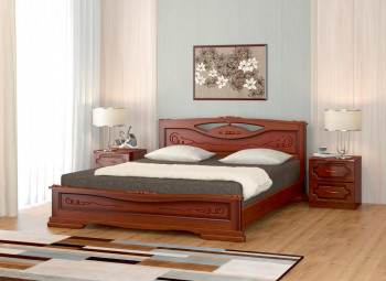 Кровать Карина-7 из массива сосны 1400*2000 Орех в Коченёво - kochenyovo.mebel54.com | фото