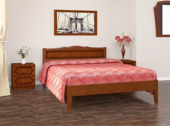 Кровать Карина-7 из массива сосны 1600*2000 Орех в Коченёво - kochenyovo.mebel54.com | фото
