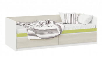 Кровать «Сканди» с 2 ящиками Дуб Гарден/Белый/Зеленый в Коченёво - kochenyovo.mebel54.com | фото