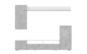 Мебель для гостиной МГС 4 (Белый/Цемент светлый) в Коченёво - kochenyovo.mebel54.com | фото
