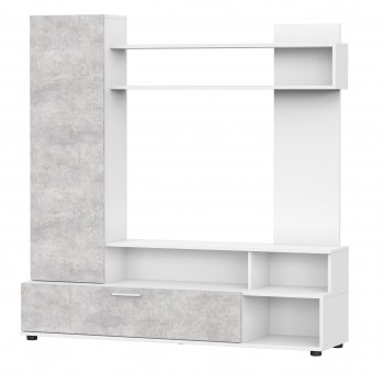 Мебель для гостиной "МГС 9" Белый / Цемент светлый в Коченёво - kochenyovo.mebel54.com | фото