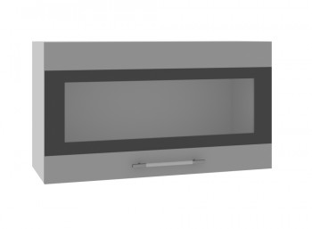 Ройс ВПГСФ 800 Шкаф верхний горизонтальный со стеклом с фотопечатью высокий (Графит софт/корпус Серый) в Коченёво - kochenyovo.mebel54.com | фото