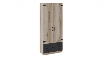 Шкаф для одежды комбинированный «Окланд» (Фон Черный/Дуб Делано) в Коченёво - kochenyovo.mebel54.com | фото