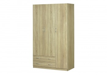 Шкаф для платья и белья 3-х дверный без зеркала Дуб Сонома в Коченёво - kochenyovo.mebel54.com | фото
