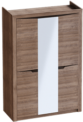 Шкаф трехдверный Соренто Дуб стирлинг/Кофе структурный матовый в Коченёво - kochenyovo.mebel54.com | фото