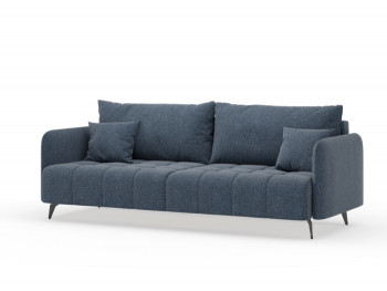 Валериан диван трёхместный прямой Синий, ткань RICO FLEX 101 в Коченёво - kochenyovo.mebel54.com | фото